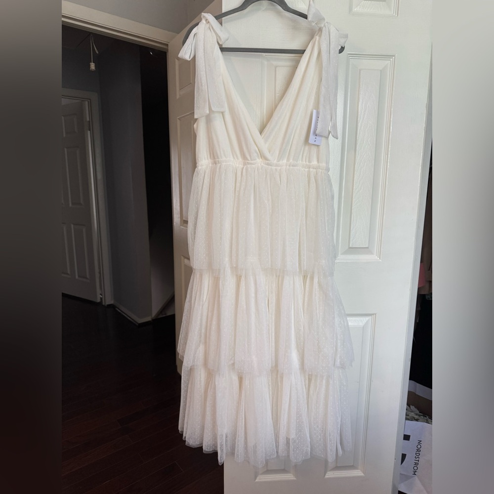 Baltic Born Tessa Tiered Tulle Tank Dress White XL